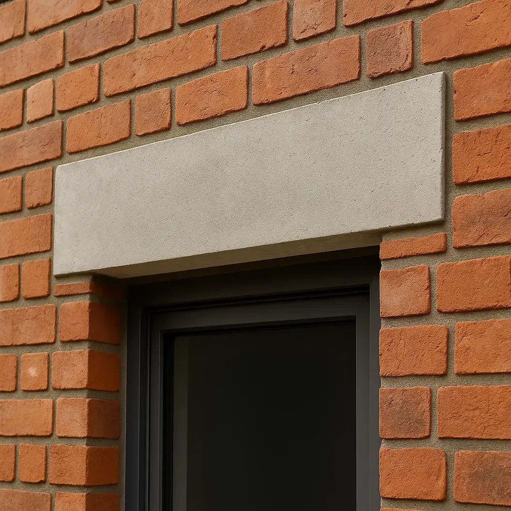 Un linteau récemment remplacé dans une maison à Montréal, un travail réalisé par les services de maçonnerie de JV Deco.